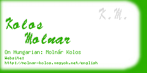 kolos molnar business card